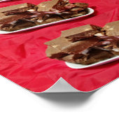Cherry Chocolate Marshmallow Fudge Op Een Bord Poster (Hoek)