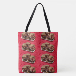 Cherry Chocolate Marshmallow Fudge op een Bord Tote Bag