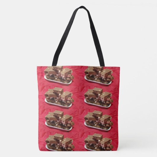 Cherry Chocolate Marshmallow Fudge op een Bord Tote Bag (Voorkant)