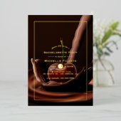 Cherry Chocolate Splash Bachelorette Party Folie i Folie Uitnodiging (Staand Voorkant)