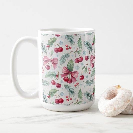 Cherry Christmas Koffiemok (Met donut)
