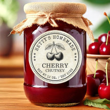Cherry-chutney potlabel voor je zelfgemaakte recep