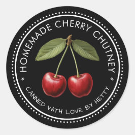 Cherry chutney sticker voor uw zelfgemaakte recept