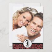 Cherry Cobbler Damask Photo Wedding Invites Kaart (Achterkant)