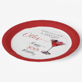 Cherry cocktail A tini bit Older Birthday Papieren Bordje (Gekanteld)