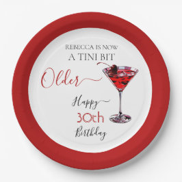 Cherry cocktail A tini bit Older Birthday Papieren Bordje