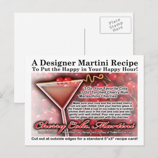 Cherry Cola Martini Recept Briefkaart (Voorkant / Achterkant)
