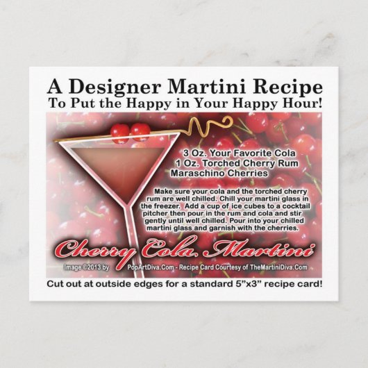 Cherry Cola Martini Recept Briefkaart (Voorkant)