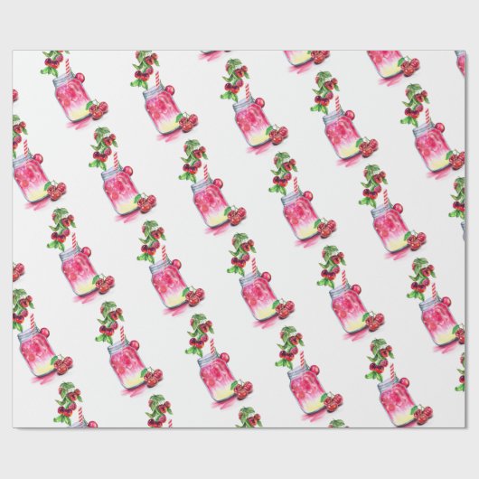 Cherry Cool Drink Fruits Wrapping Papier (Vlak)