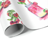 Cherry Cool Drink Fruits Wrapping Papier (Rol Hoek)