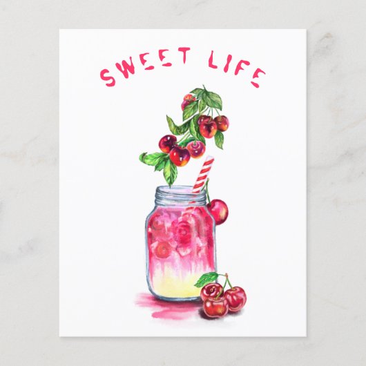 Cherry Cool Drink Zomer Cocktail Party Flyer (Voorkant)