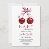 Cherry Coquette Baby shower Kaart (Voorkant)