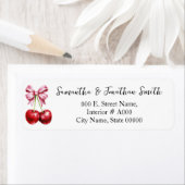 Cherry Coquette Baby shower Retour Adreslabel Etiket (Insitu)
