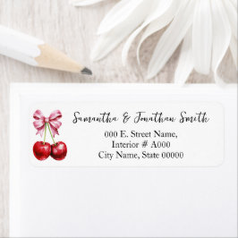 Cherry Coquette Baby shower Retour Adreslabel Etiket
