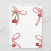 Cherry Coquette Bows Baby shower Uitnodiging (Achterkant)