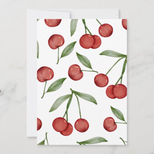 Cherry Coquette Bows Verjaardag Uitnodiging (Achterkant)
