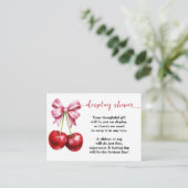 Cherry Coquette Display Geen Baby shower voor verp Informatiekaartje (Staand voorkant)