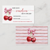 Cherry Coquette Hoeveel Snoepjes Douche Game Kaart Plaatskaartje (Voorkant / Achterkant)