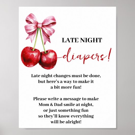 Cherry Coquette Late Night Luiers Douche Spel Poster (Voorkant)