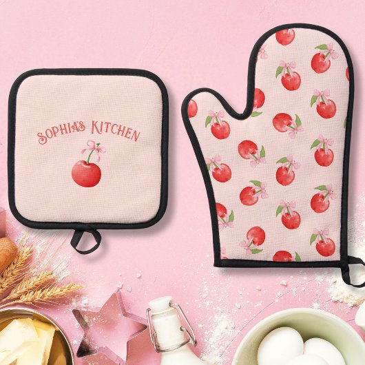 Cherry Coquette Ovenwant & Pannenlap Set