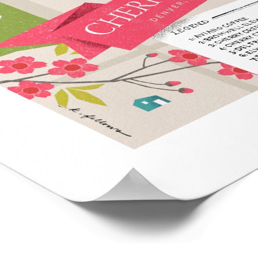 Cherry Creek North Map 16 x 20 inch Poster (Hoek)