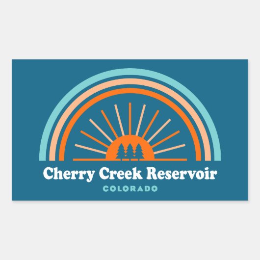 Cherry Creek Reservoir Colorado Rainbow Rechthoekige Sticker (Voorkant)