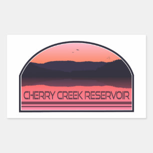 Cherry Creek Reservoir Colorado Red Sunrise Rechthoekige Sticker