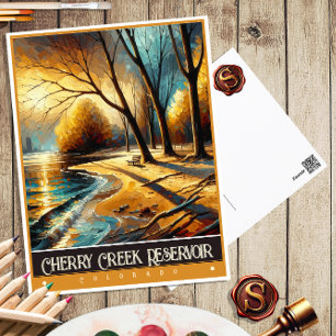 Cherry Creek Reservoir Colorado Schilderij in vi Briefkaart