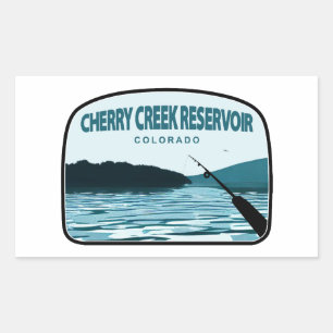 Cherry Creek Reservoir Colorado Vist Rod Rechthoekige Sticker