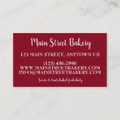 Cherry Crumble Cobbler Dessert Bakkerij Chef Visitekaartje (Achterkant)