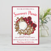 Cherry Crumble Cobbler Dessert Ice Cream Picnic Kaart (Staand voorkant)