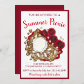 Cherry Crumble Cobbler Dessert Ice Cream Picnic Kaart (Voorkant / Achterkant)