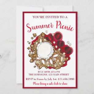 Cherry Crumble Cobbler Dessert Ice Cream Picnic Kaart