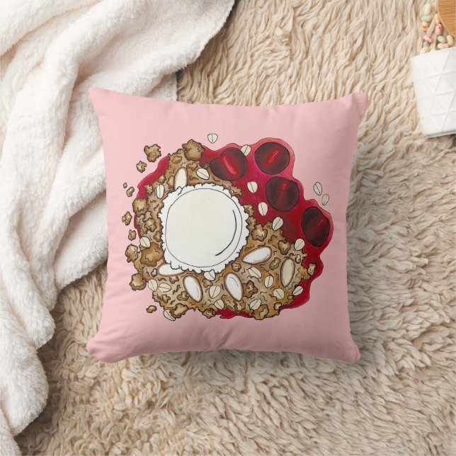 Cherry Crumble Cobbler Dessert Ice Cream Voedsel Kussen (Deken)