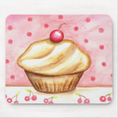 Cherry Cupcake Art Mousepad Muismat (Voorkant)
