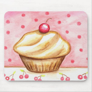 Cherry Cupcake Art Mousepad Muismat
