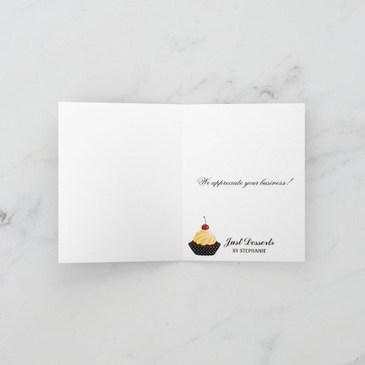 Cherry Cupcake Bakery Bedankt Kaarten (Binnen)