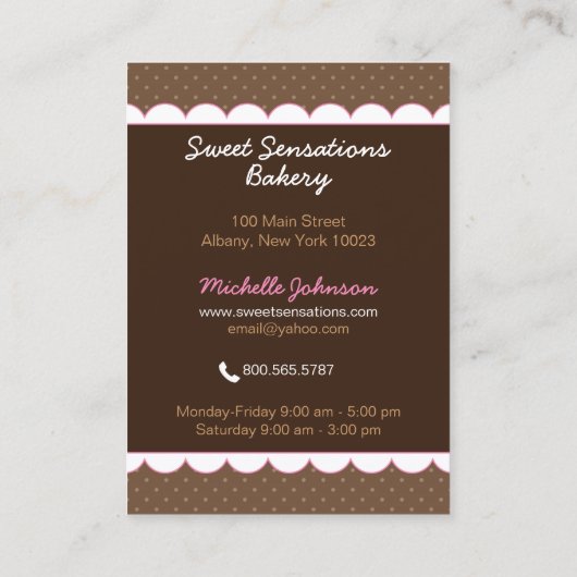 Cherry Cupcake Bakery Visitekaartje (Achterkant)