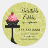 Cherry Cupcake Bakkerij Box Seals Ronde Sticker (Voorkant)