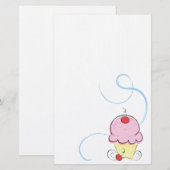 Cherry Cupcake Briefpapier (Voorkant / Achterkant)