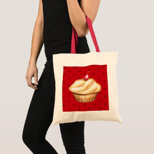 Cherry Cupcake Canvas tas (Voorkant (product))