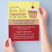 Cherry Cupcake, Charity Bake Sale Event Advert Flyer (Hand)