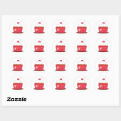 Cherry Cupcake Coordinating Envelope Seals Ronde Sticker (Vel)
