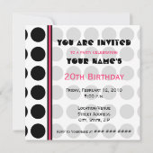 Cherry Cupcake Invitation Polka Dot/Roze & Zwart Kaart (Achterkant)
