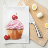 Cherry cupcake Kitchen Towel Theedoek (Quarter Fold)