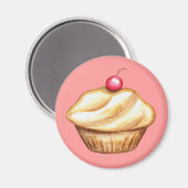 Cherry Cupcake Magnet (Voorkant / Achterkant)