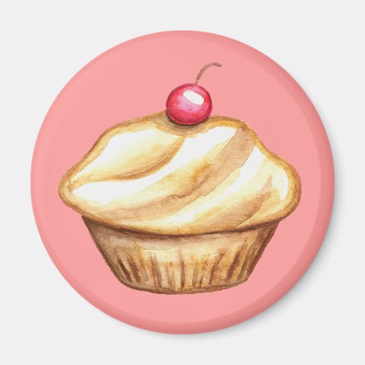 Cherry Cupcake Magnet (Voorkant)