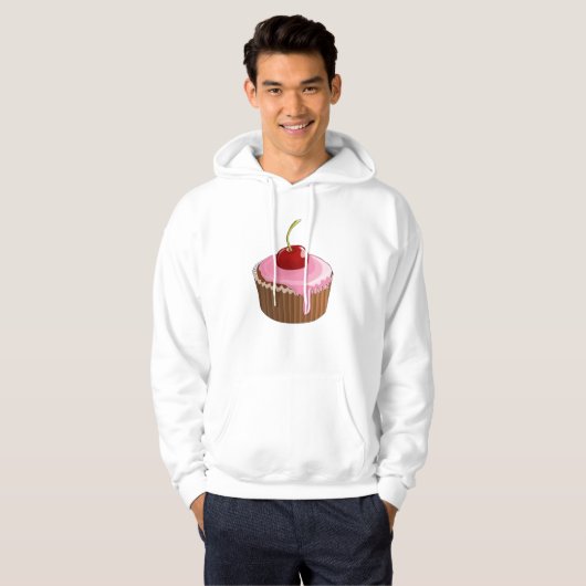 Cherry Cupcake Mannen Hoodie (Voorkant volledig)