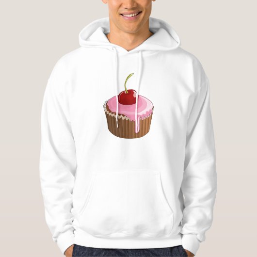 Cherry Cupcake Mannen Hoodie (Voorkant)