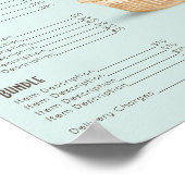 Cherry Cupcake Mint Groen Menu Bakkerij Prijslijst Poster (Hoek)